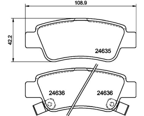 Brake Pad Set, disc brake 8DB 355 013-591 Hella, Image 4