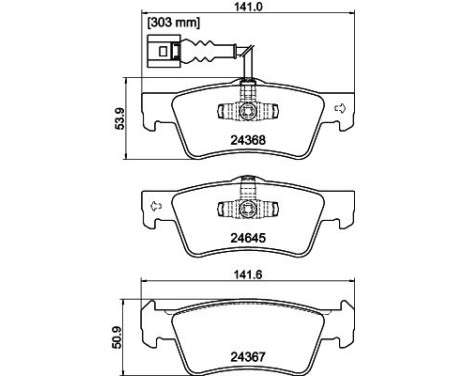 Brake Pad Set, disc brake 8DB 355 013-841 Hella, Image 4