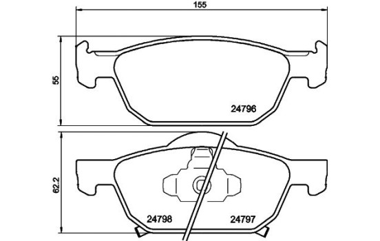 Brake Pad Set, disc brake 8DB 355 013-891 Hella, Image 4