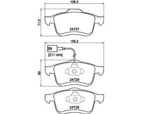 Brake Pad Set, disc brake 8DB 355 014-241 Hella, Image 4
