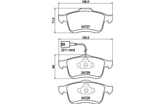 Brake Pad Set, disc brake 8DB 355 014-241 Hella, Image 4
