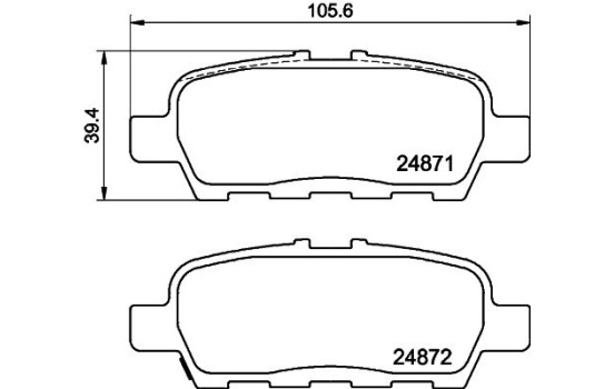Brake Pad Set, disc brake 8DB 355 014-561 Hella, Image 4