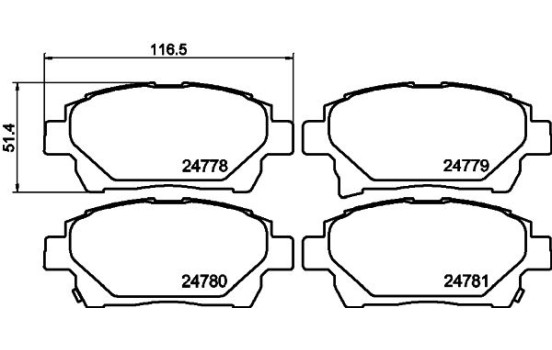 Brake Pad Set, disc brake 8DB 355 014-601 Hella, Image 4
