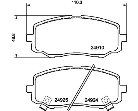 Brake Pad Set, disc brake 8DB 355 014-901 Hella, Image 4