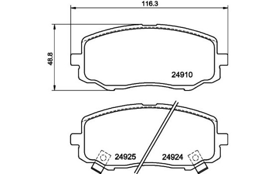 Brake Pad Set, disc brake 8DB 355 014-901 Hella, Image 4