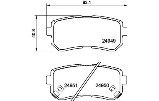 Brake Pad Set, disc brake 8DB 355 014-911 Hella, Image 4