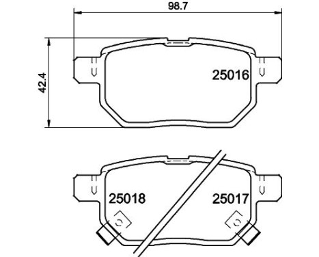 Brake Pad Set, disc brake 8DB 355 014-991 Hella, Image 4