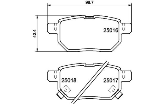 Brake Pad Set, disc brake 8DB 355 014-991 Hella, Image 4