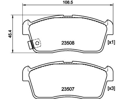 Brake Pad Set, disc brake 8DB 355 015-071 Hella, Image 4