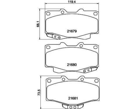Brake pad set, disc brake 8DB 355 015-351 Hella, Image 4