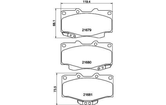 Brake pad set, disc brake 8DB 355 015-351 Hella, Image 4
