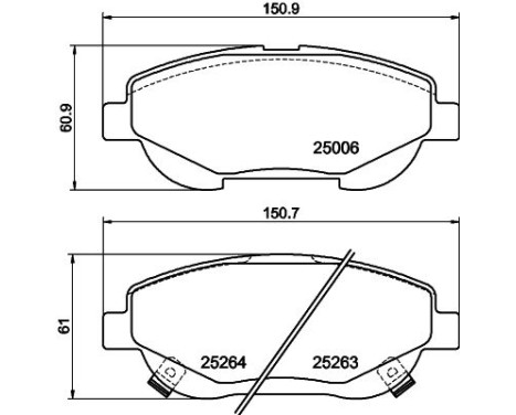 Brake Pad Set, disc brake 8DB 355 015-691 Hella, Image 4