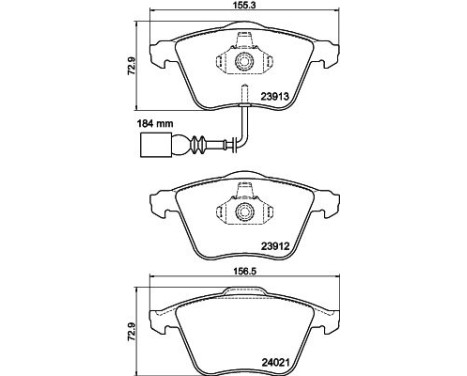 Brake Pad Set, disc brake 8DB 355 015-971 Hella, Image 4