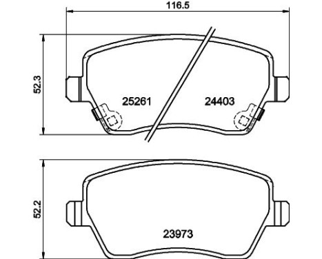 Brake Pad Set, disc brake 8DB 355 015-981 Hella, Image 4