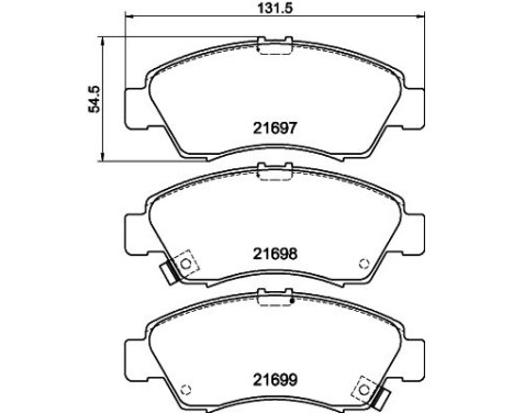 Brake Pad Set, disc brake 8DB 355 016-521 Hella, Image 4