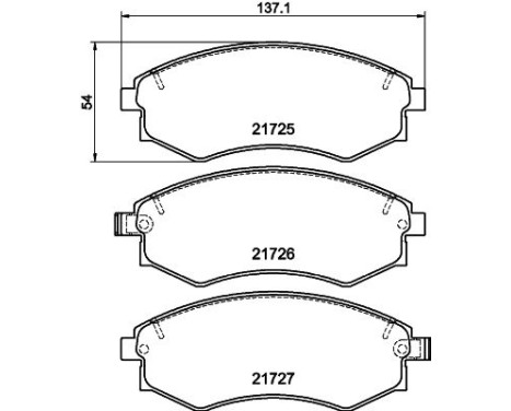 Brake Pad Set, disc brake 8DB 355 016-691 Hella, Image 4