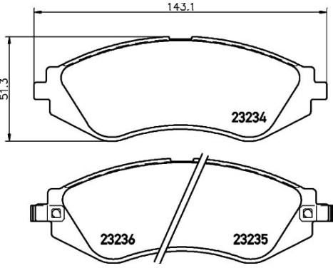 Brake Pad Set, disc brake 8DB 355 017-141 Hella, Image 4