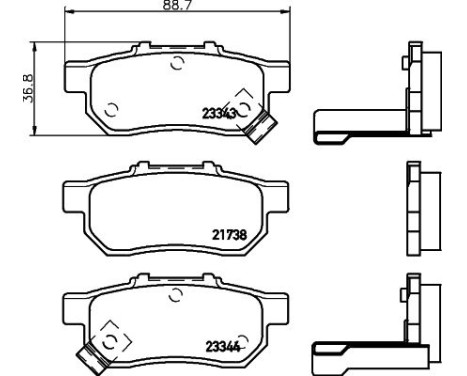 Brake Pad Set, disc brake 8DB 355 017-151 Hella, Image 4