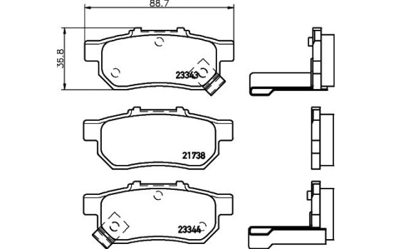 Brake Pad Set, disc brake 8DB 355 017-151 Hella, Image 4