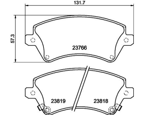 Brake Pad Set, disc brake 8DB 355 017-241 Hella, Image 4