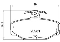 Brake Pad Set, disc brake 8DB 355 017-621 Hella