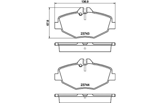 Brake Pad Set, disc brake 8DB 355 018-731 Hella, Image 4