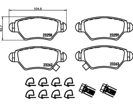 Brake Pad Set, disc brake 8DB 355 019-271 Hella, Image 7