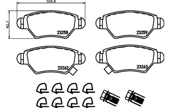 Brake Pad Set, disc brake 8DB 355 019-271 Hella, Image 7