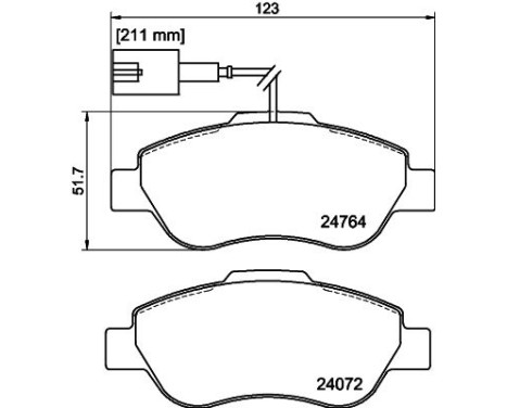 Brake Pad Set, disc brake 8DB 355 019-921 Hella, Image 7