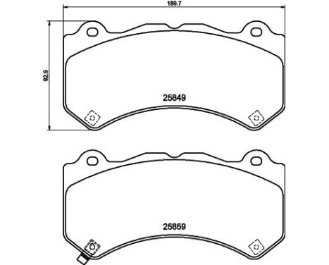 Brake pad set, disc brake 8DB 355 021-041 Hella