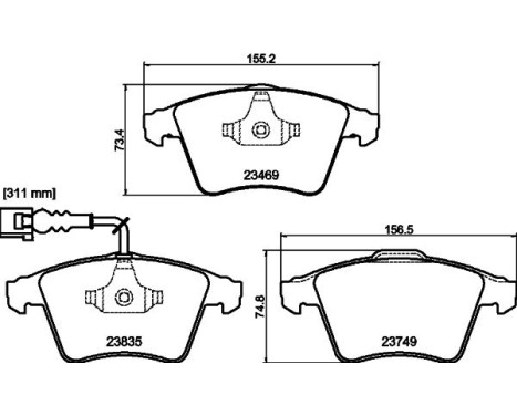 Brake Pad Set, disc brake 8DB 355 021-221 Hella, Image 7