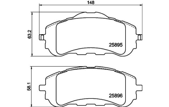 Brake Pad Set, disc brake 8DB 355 021-321 Hella, Image 7