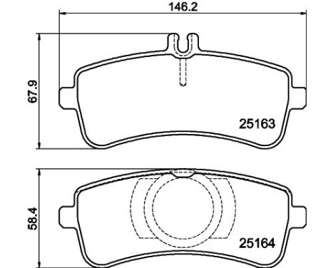 Brake pad set, disc brake 8DB 355 021-371 Hella