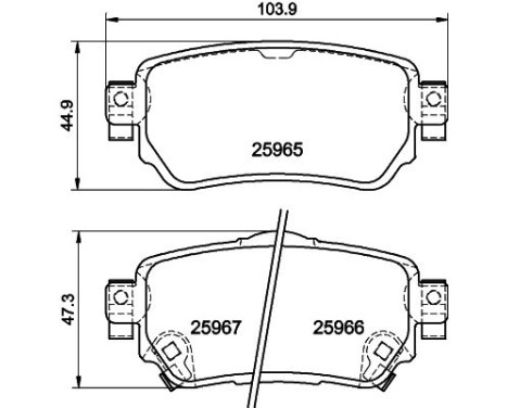 Brake Pad Set, disc brake 8DB 355 021-491 Hella, Image 4