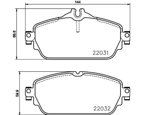 Brake Pad Set, disc brake 8DB 355 021-551 Hella, Image 4