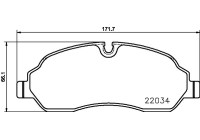 Brake pad set, disc brake 8DB 355 021-571 Hella