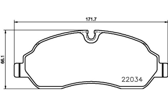 Brake pad set, disc brake 8DB 355 021-571 Hella