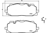 Brake pad set, disc brake 8DB 355 021-641 Hella