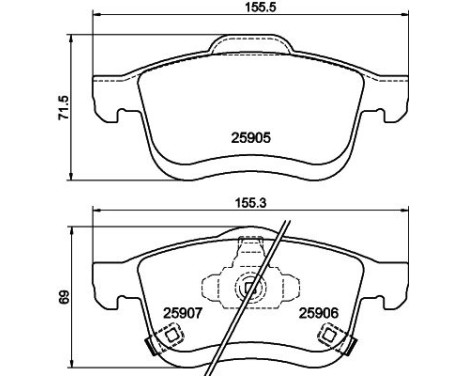 Brake Pad Set, disc brake 8DB 355 021-801 Hella, Image 4