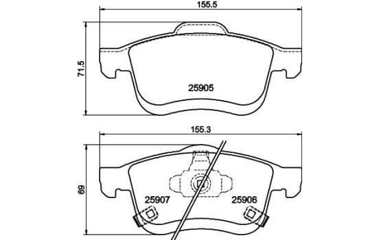 Brake Pad Set, disc brake 8DB 355 021-801 Hella, Image 4