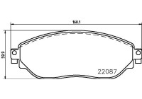 Brake pad set, disc brake 8DB 355 021-891 Hella