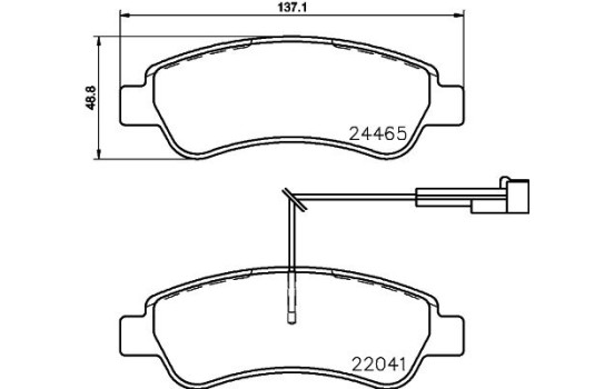 Brake pad set, disc brake 8DB 355 021-901 Hella, Image 4