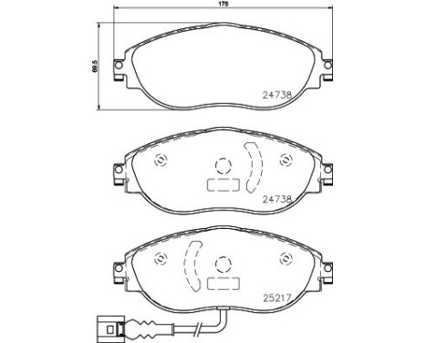 Brake pad set, disc brake 8DB 355 021-971 Hella, Image 4