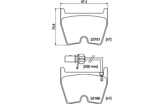 Brake pad set, disc brake 8DB 355 023-081 Hella, Image 3