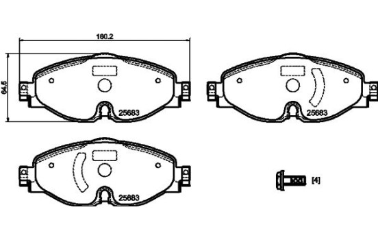 Brake pad set, disc brake 8DB 355 023-171 Hella, Image 4