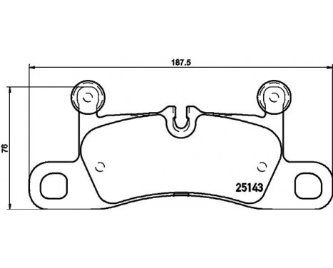 Brake pad set, disc brake 8DB 355 023-371 Hella