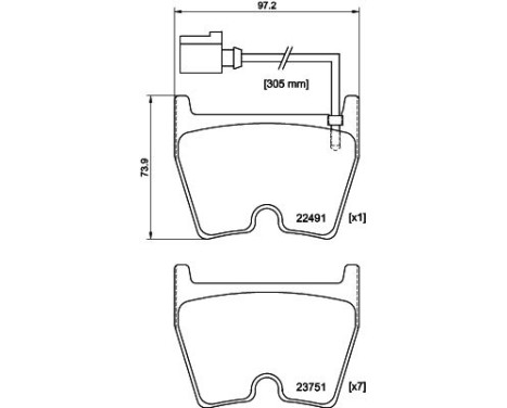 Brake pad set, disc brake 8DB 355 025-171 Hella, Image 4