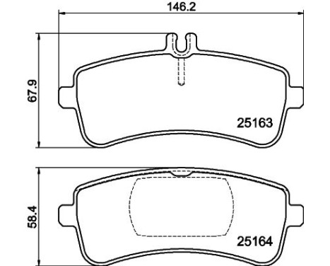 Brake pad set, disc brake 8DB 355 025-241 Hella