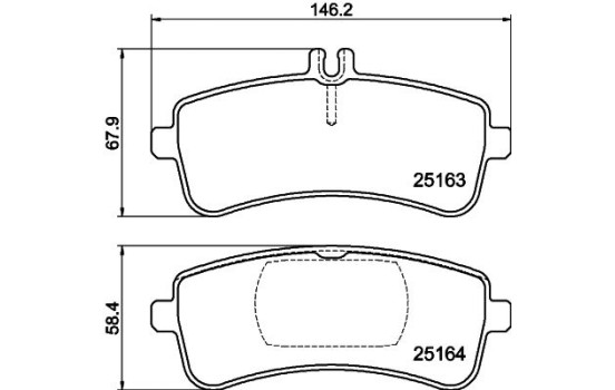 Brake pad set, disc brake 8DB 355 025-241 Hella