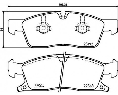 Brake pad set, disc brake 8DB 355 025-541 Hella Pagid GmbH